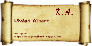 Kővágó Albert névjegykártya